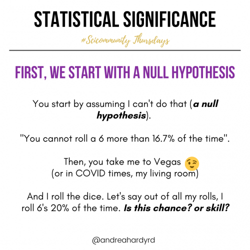 Image of @andreahardyrd Instagram post about statistical significance