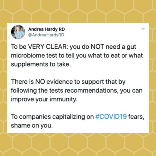 Image of @andreahardyrd Instagram post about the gut microbiome